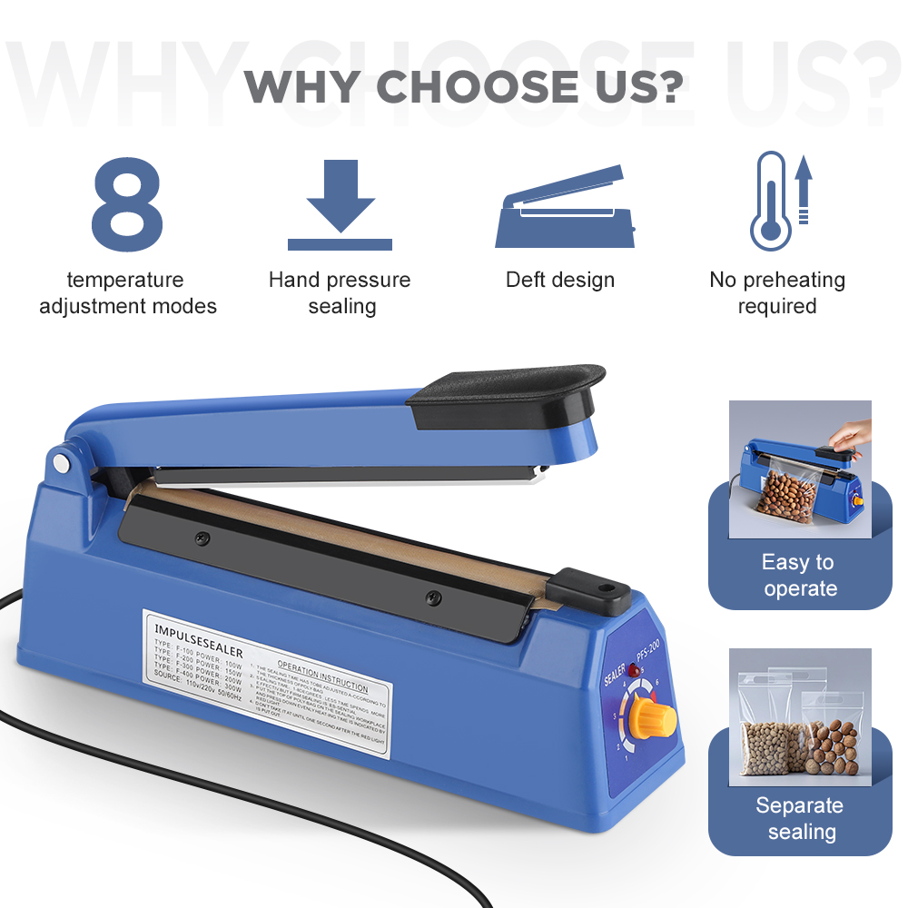 임펄스 실러 기계 주방 식품 플라스틱 수동 밀봉기 20 - Plastic Bag Impulse Heat Sealer 리뷰 및 가격