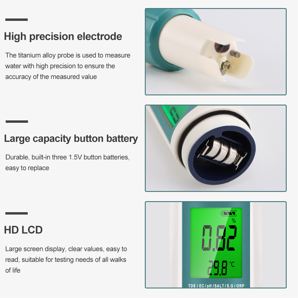 7 in 1 PH TDS EC ORP 염분 S.G TE - Ph Meter Digital Water Tester 리뷰 및 가격