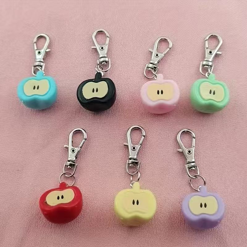 7개의 레진 모조 애플 키체인, 가방 및 휴대폰 액세서 - Packaging 리뷰 및 가격